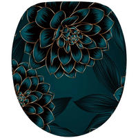 WC Sitz mit Absenkautomatik Dahlien - Blau, Holzwerkstoff (38/6/47cm) - Sanilo