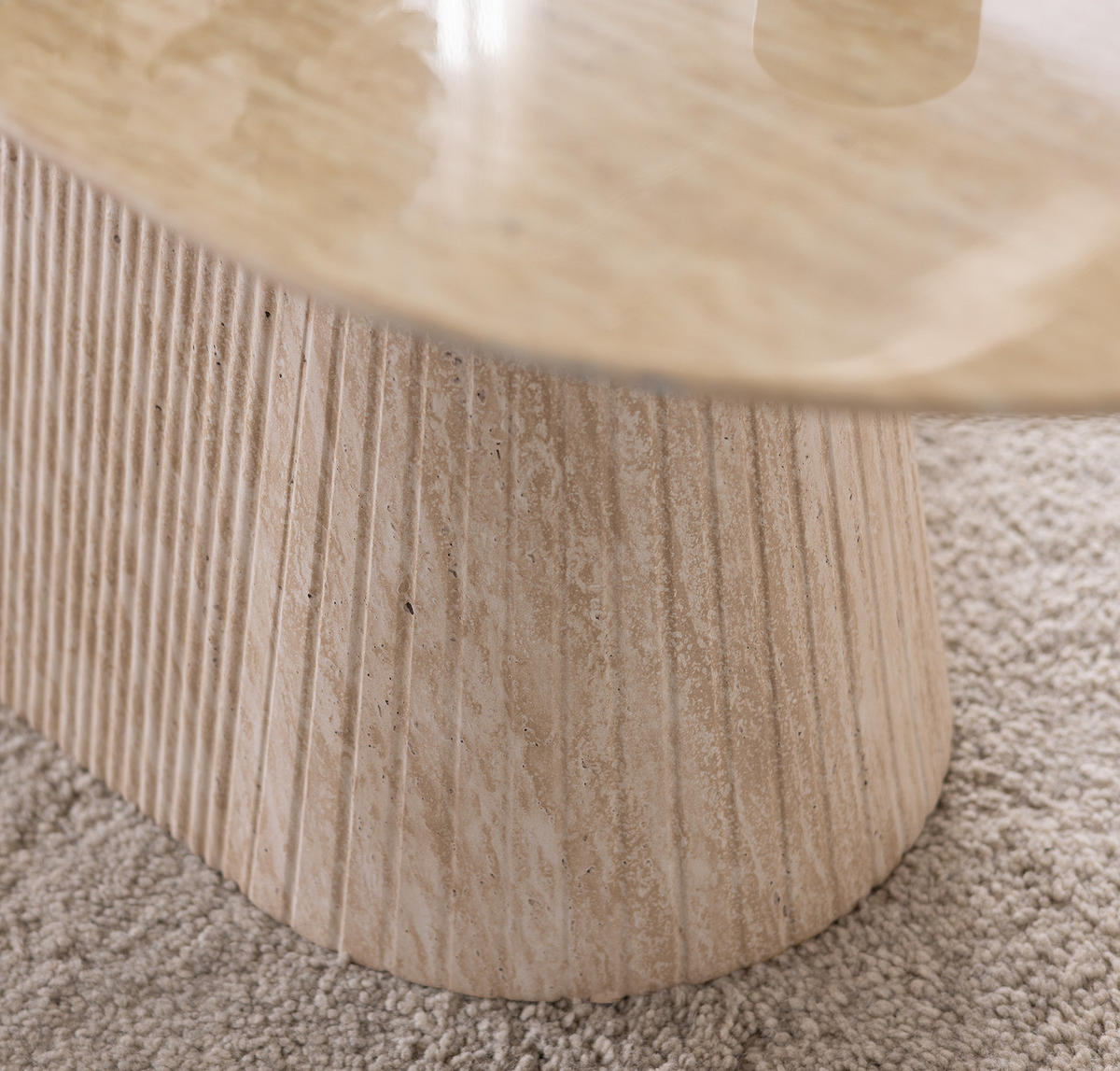 COUCHTISCH - Travertin Stein Dekor - Beige, Holzwerkstoff (60/120/48cm) - home24