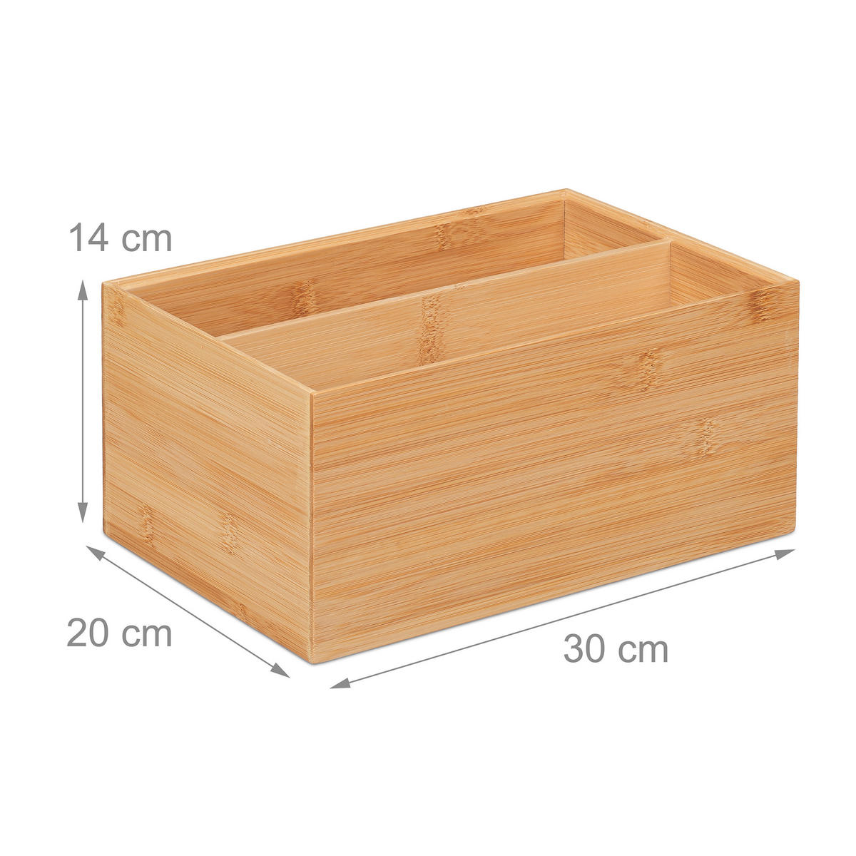 AUFBEWAHRUNGSBOX - Hellbraun, Holz (30/14/20cm) - Relaxdays