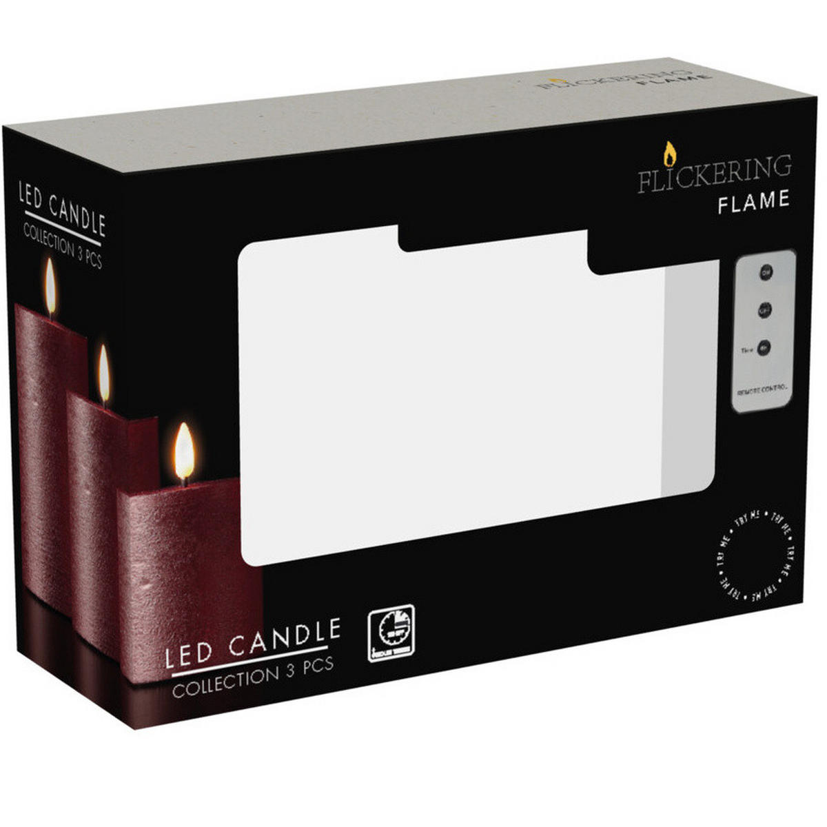 LED-KERZEN Ø 7,5 cm 3er-Set - Rot, Paraffin (7.5/7.5/15cm) - Home Styling Collection