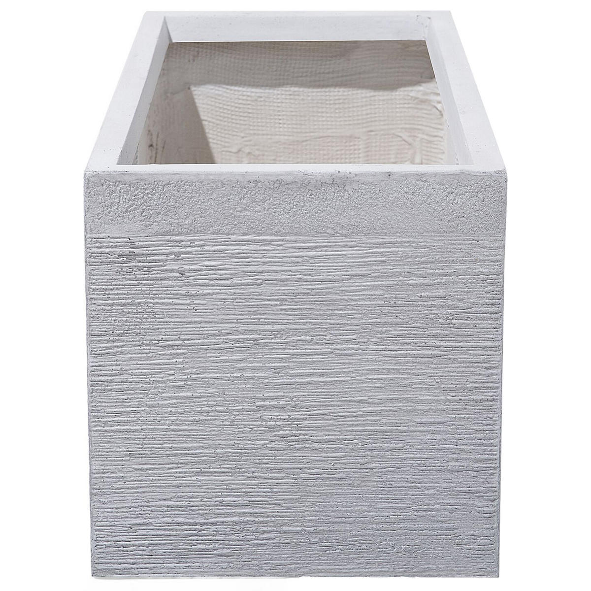 BLUMENTOPF Weiß Myra - Weiß, Naturmaterialien (37cm) - Beliani