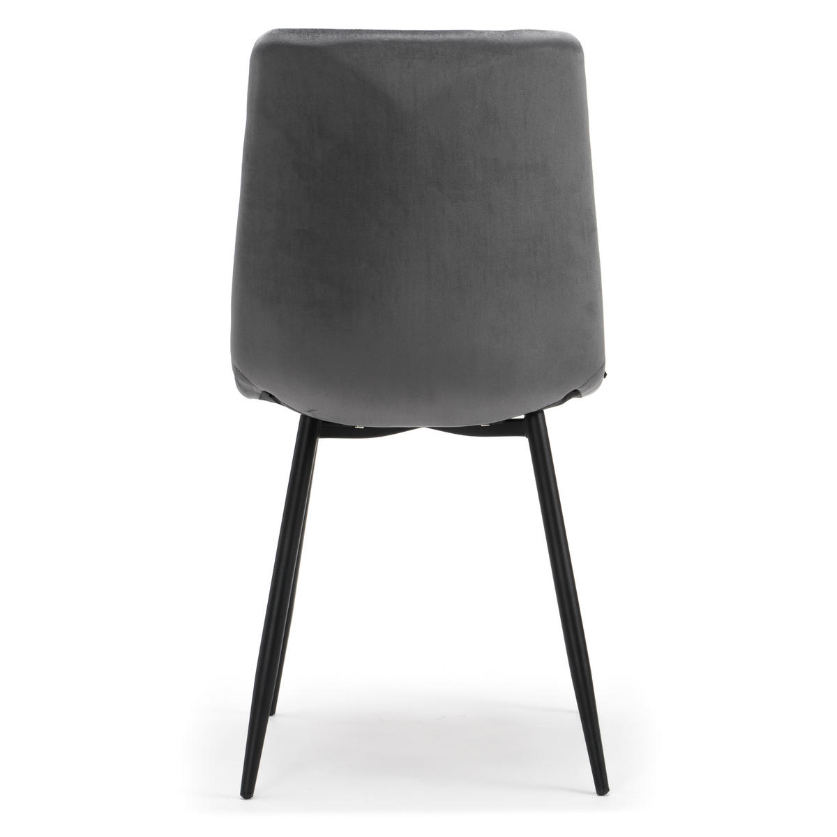 STUHL PARMA gepolsterter mit Steppung - grau - Samt Velour - Schwarz/Grau, Textil/Metall (44/89/45cm) - NEW HOME