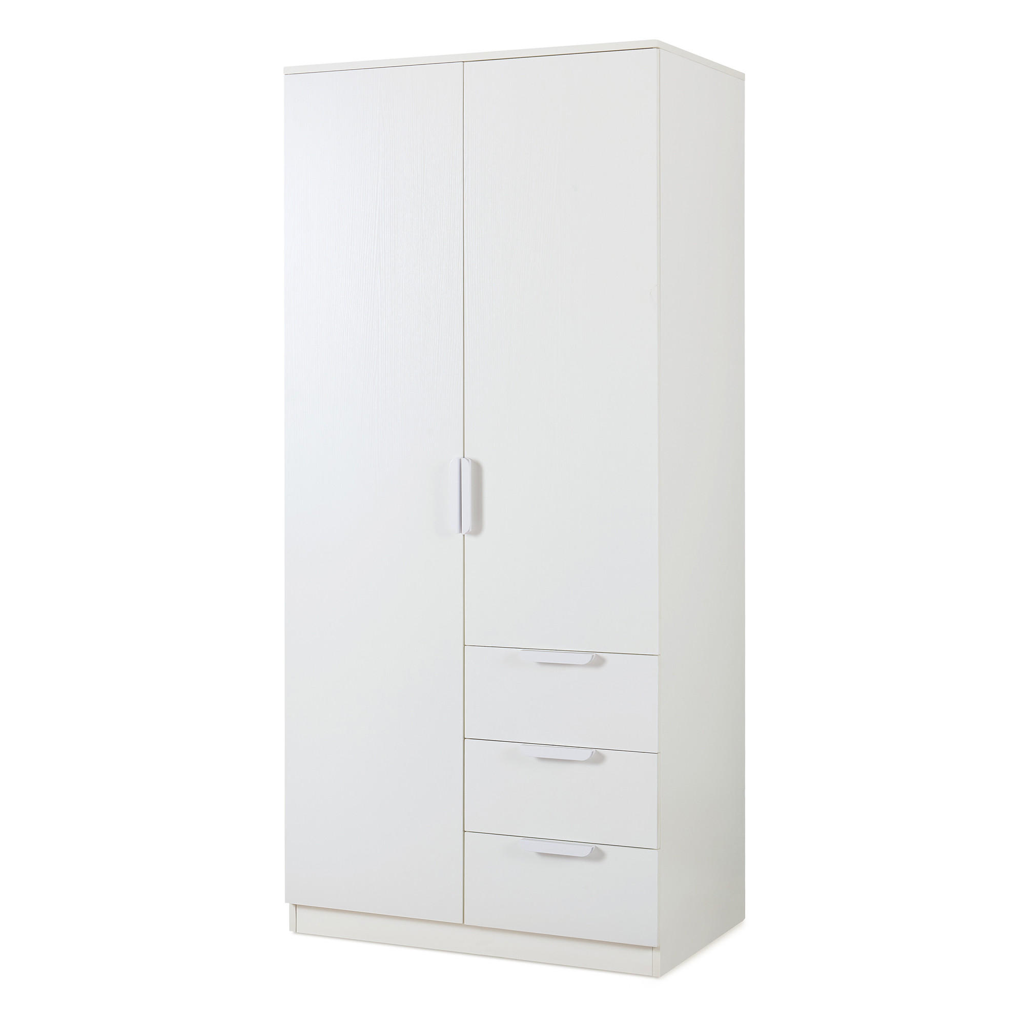 KLEIDERSCHRANK Eiselfing - Weiß, Holzwerkstoff (80/176/52cm) - [en.casa]