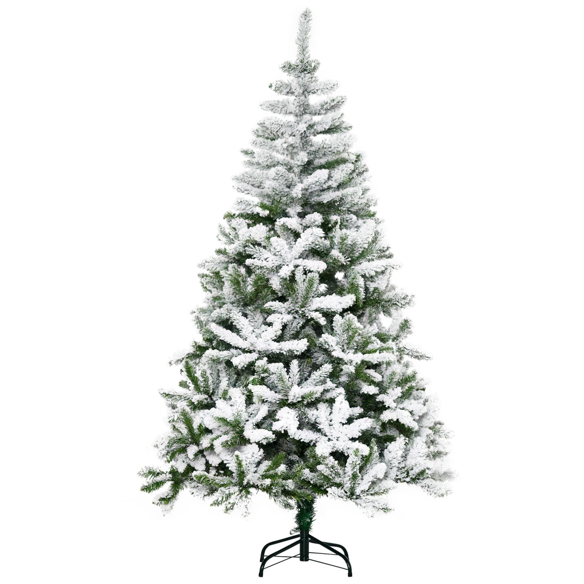 WEIHNACHTSBAUM DE-41608 Schnee-Effekt Grün/Weiß - Weiß/Grün, Kunststoff (180cm) - ComfortXL