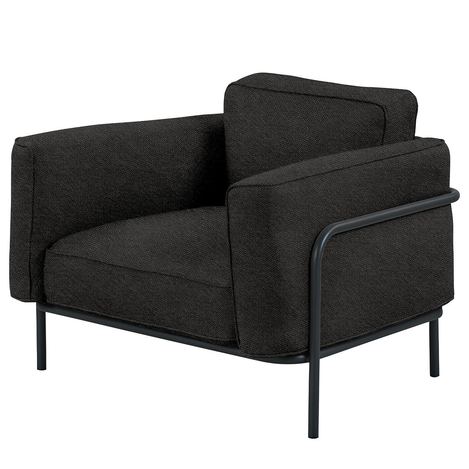 OUTDOOR-SESSEL - Schwarz, Textil/Metall (100/76/88cm) - home24