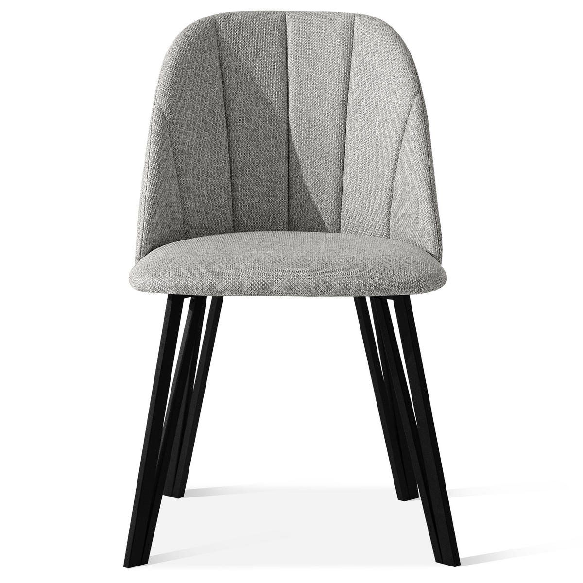 POLSTERSTUHL SPENO Esszimmerstühle 2er Set - Schwarz/Grau, Holz/Textil (52/85/58cm) - KONSIMO®