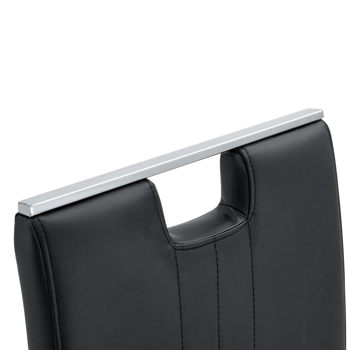 SCHWINGSTUHL DE-36785 2er-Set mit PU-Bezug und bogenförmigem Design Schwarz - Silberfarben/Schwarz, Metall (40.5/98/52cm) - ComfortXL
