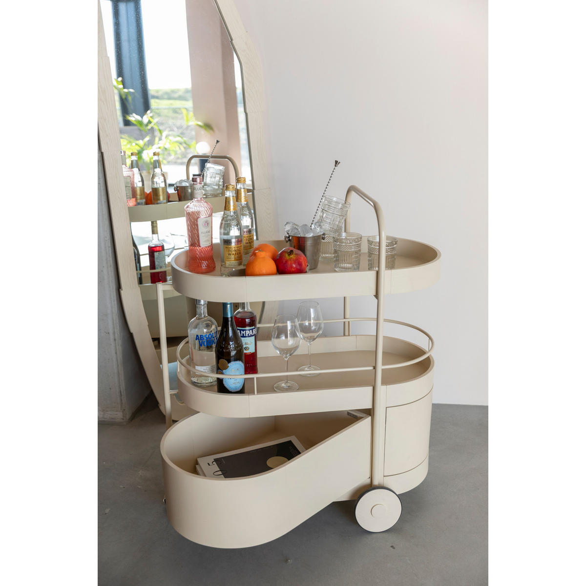 BEISTELLTISCH Wim - Beige, Metall (53/85/98cm) - Zuiver