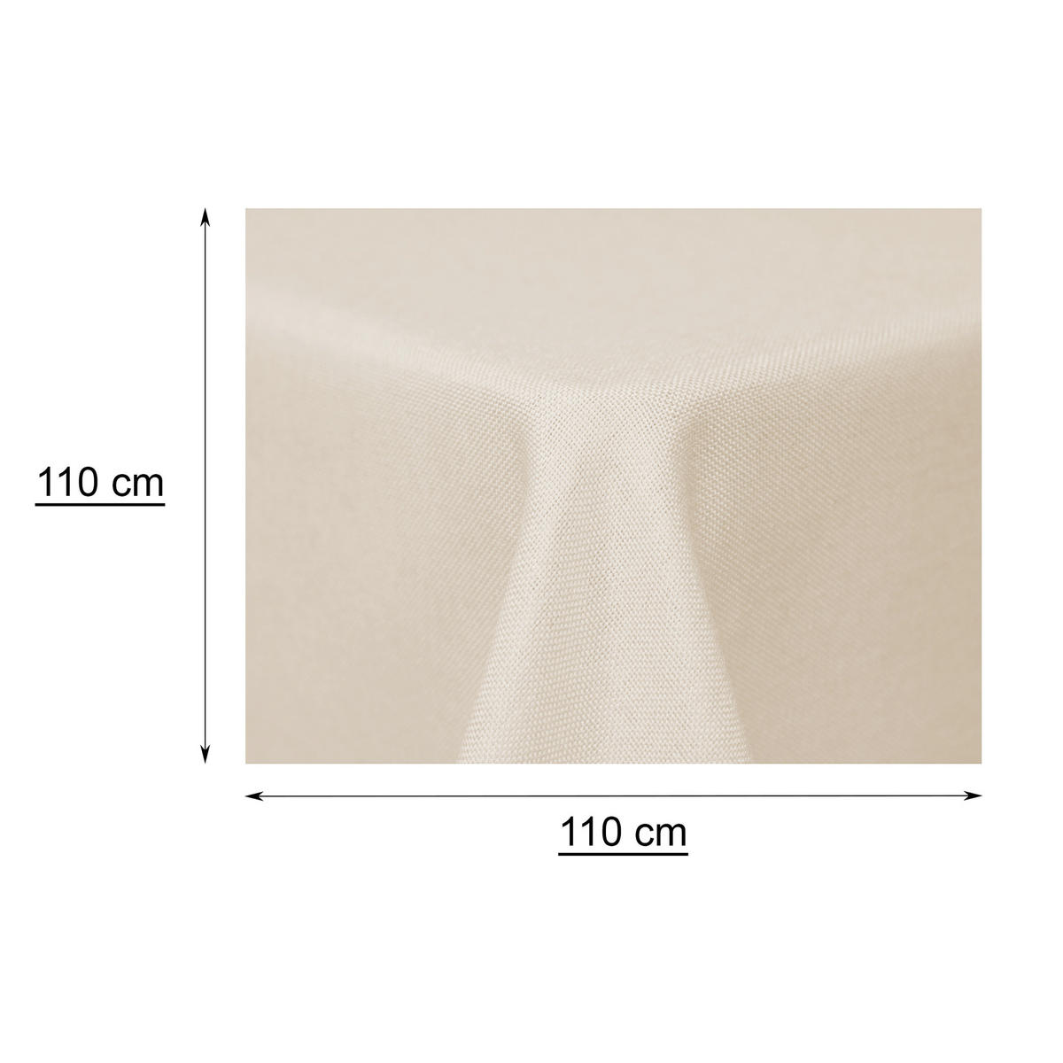 TISCHDECKE Leinenoptik 110x110 cm eckig Champagner - Champagner, Kunststoff (110/110cm) - TiborTex