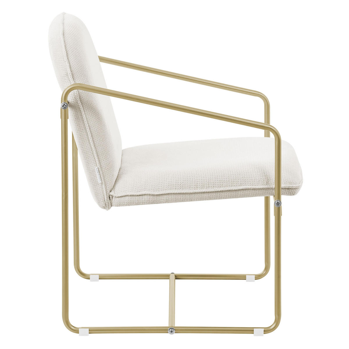 LOUNGESESSEL 2er Set, Beige - Goldfarben, Metall (65/76/61cm) - ML-DESIGN