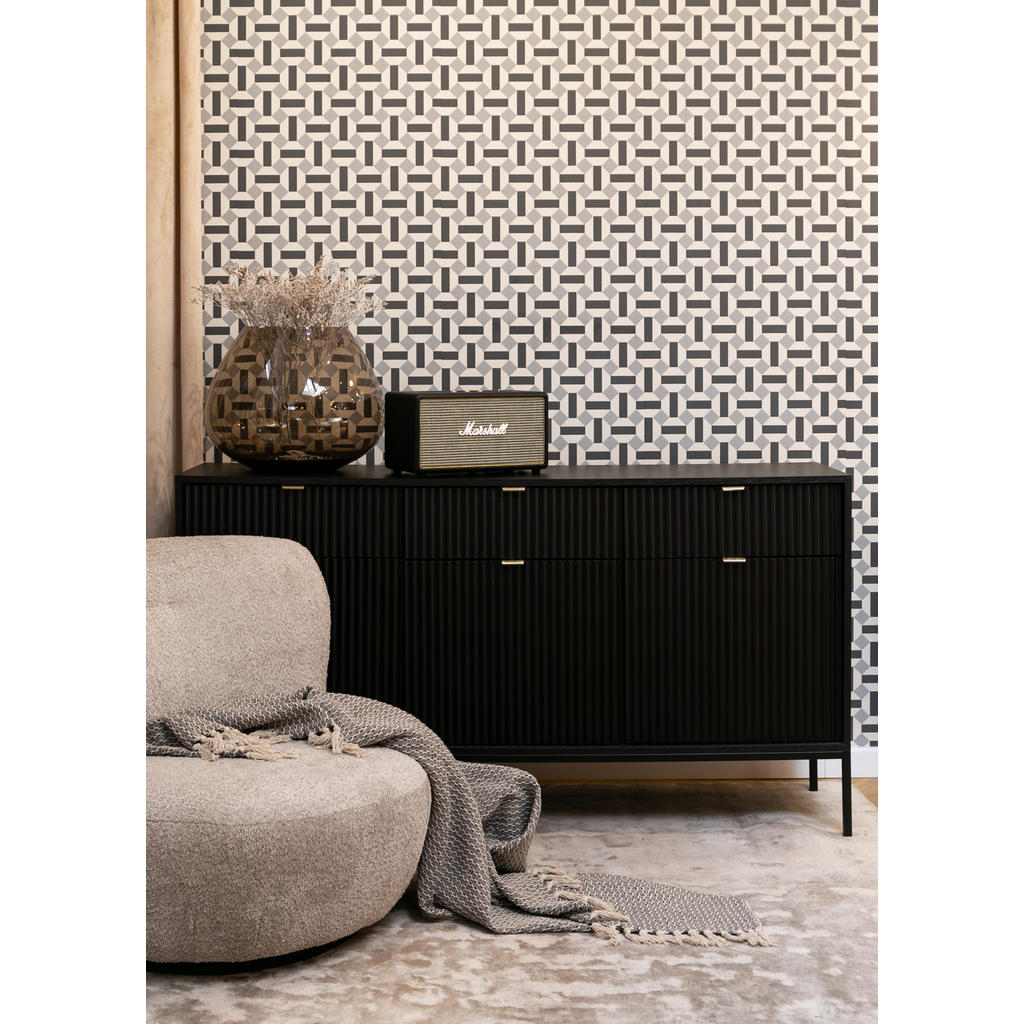Thumbnail - Selsey Sideboard, Schwarz, Holzwerkstoff, 154x83x39 cm, Wohnzimmer, Kommoden & Sideboards, Sideboards