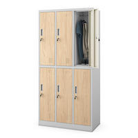ARBEITSSCHUTZ-GARDEROBENSCHRANK 6-Türiger IGOR 185x90x45 cm - Grau/Sonoma Eiche, Metall (90/185/45cm) - Jan Nowak