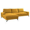 ECKSOFA Flavio, Seite: Links - L1F+L2F+R4 - Gelb/Schwarz, Holz/Textil (300/179cm) - MIRJAN24