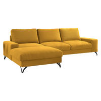 ECKSOFA Flavio, Seite: Links - L1F+L2F+R4 - Gelb/Schwarz, Holz/Textil (300/179cm) - MIRJAN24