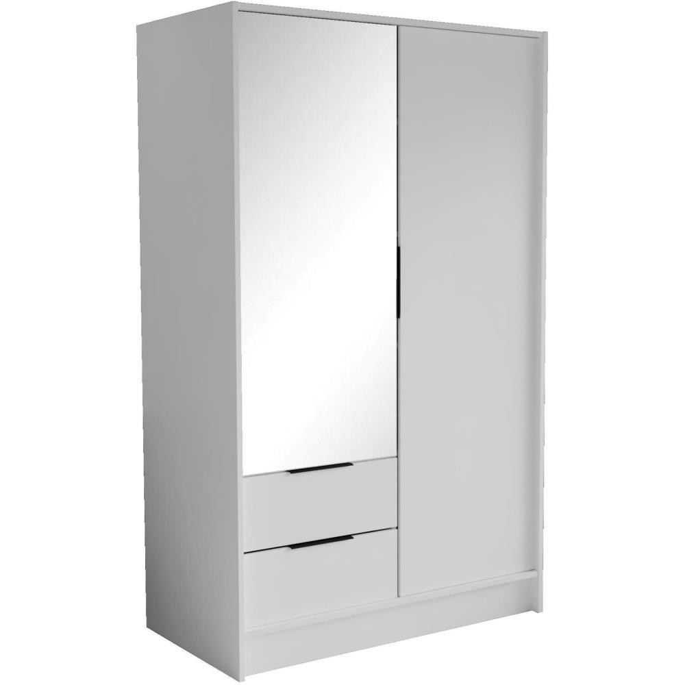 Beautysofa Drehtürenschrank Weiß 100x200x51 cm