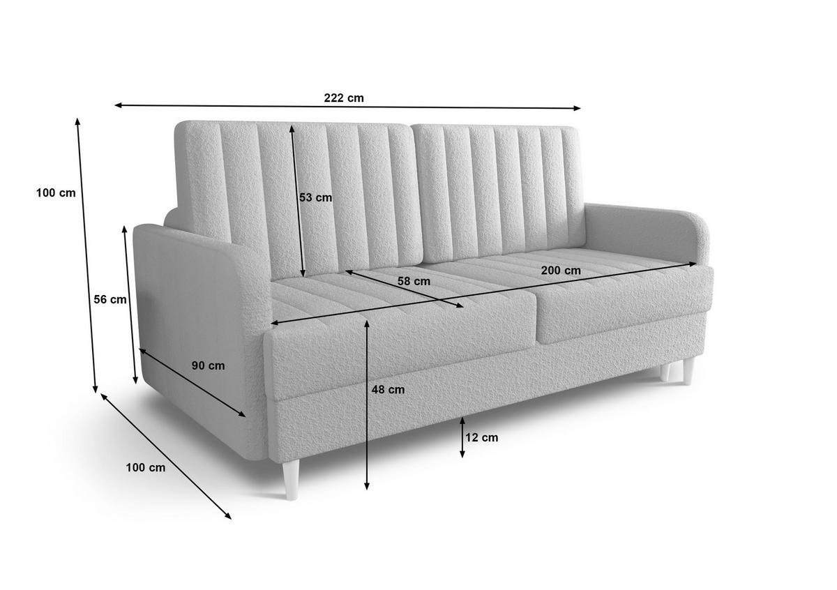 SCHLAFSOFA KONGO 08, Sofa mit Schlaffunktion, Farbe: Braun, Velourstoff - Braun, Textil (222/100/100cm) - O-Sofa