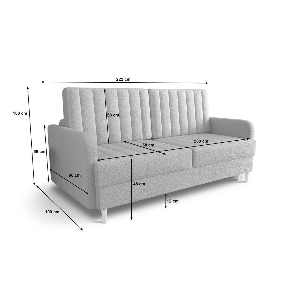 Thumbnail - O-Sofa Schlafsofa, Gelb, Textil, 2-Sitzer, 222x100x100 cm, Wohnzimmer, Sofas & Couches, Schlafsofas