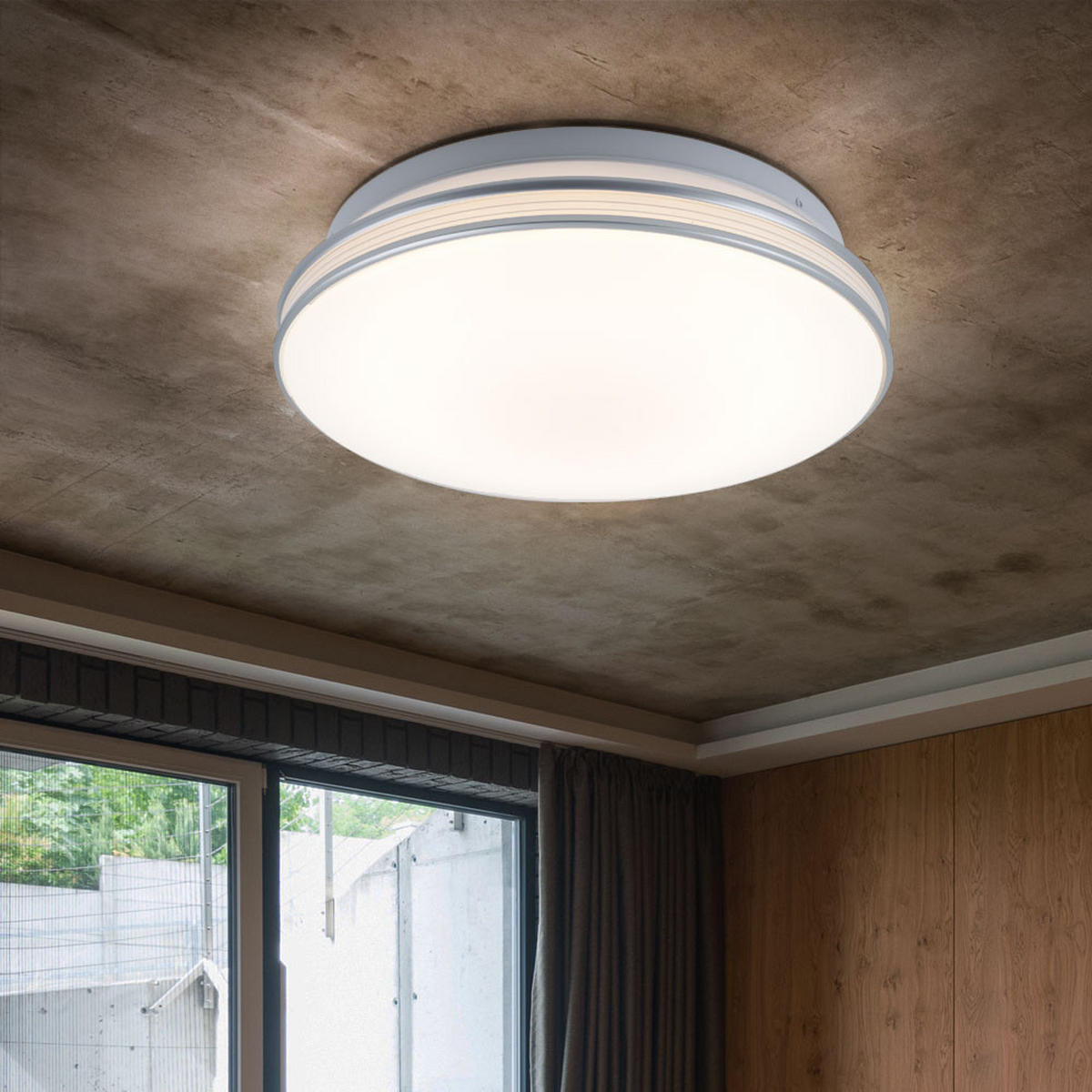 LED DECKENLEUCHTE Weiß Rund - Weiß, Metall (29.3/29.3/8.5cm) - Esto