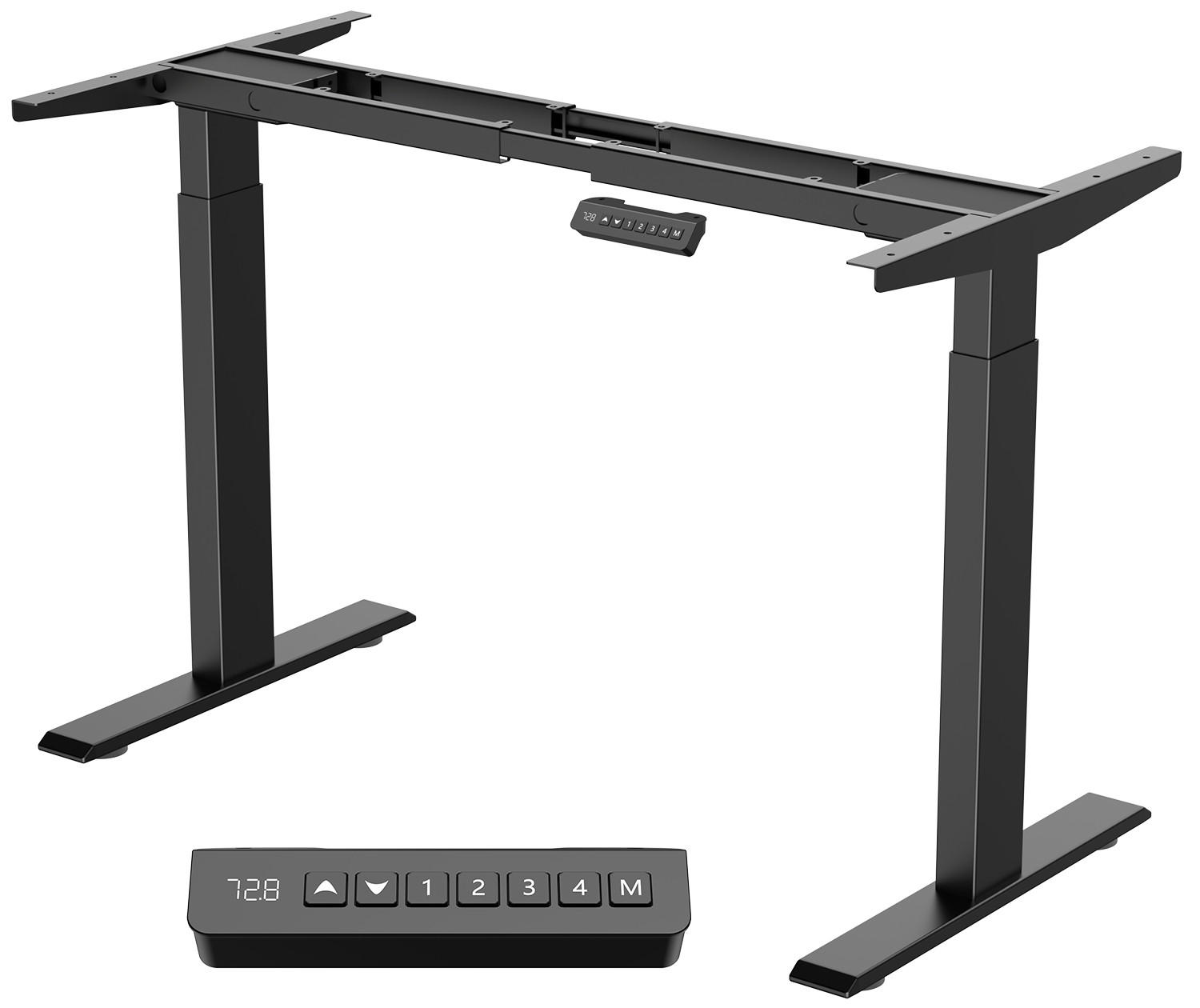 TISCHGESTELL elektrisch höhenverstellbar 72-120 cm Schwarz aus Stahl mit 2 Motoren - Schwarz, Metall (180/60/120cm) - OKWISH