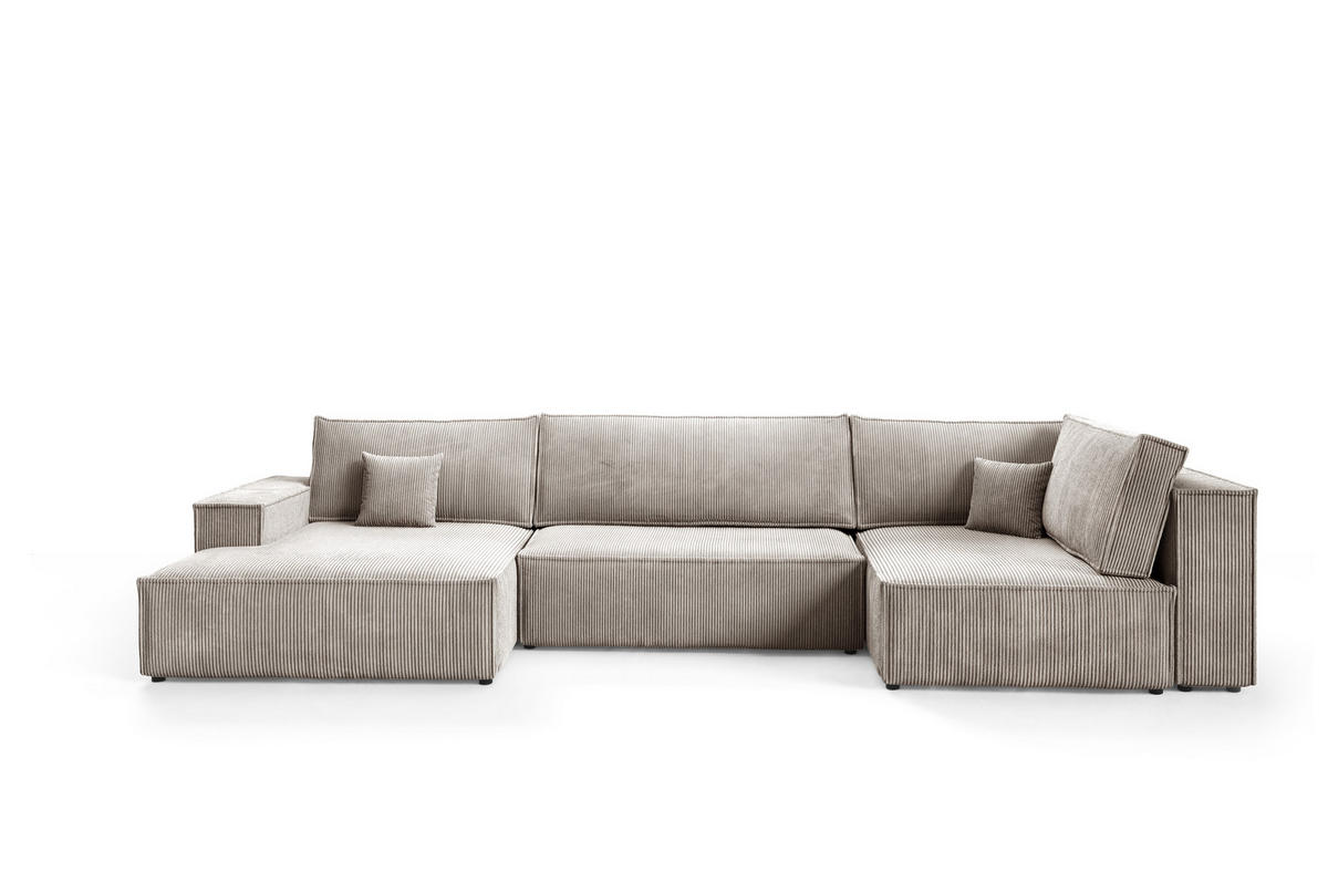 WOHNLANDSCHAFT Pablo Maxi mit Schlaffunktion Beige Cord - Beige, Textil (397/85/148cm) - Bromarkt