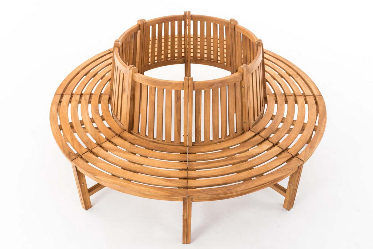 BAUMBANK Nova rund 200 cm teak - Braun, Holz (200/89.5/200cm) - TPFGarden