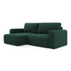 ECKSOFA mit Schlaffunktion links Strukturstoff Stoff Grün - Dunkelgrün/Schwarz, Kunststoff/Textil (149/244cm) - Makamii