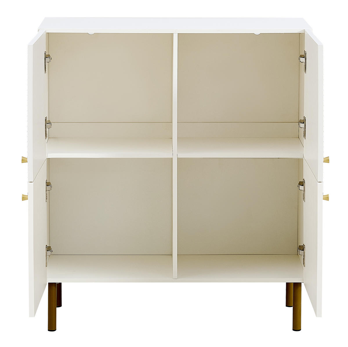 SIDEBOARD 80/36/90 cm weiß aus MDF mit Stahlbeinen - Weiß, Holzwerkstoff (36/90/80cm) - OKWISH