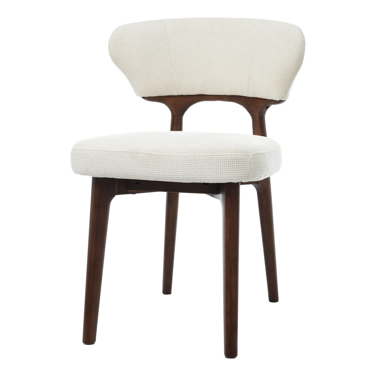 ESSZIMMERSTÜHLE 2er Holz Chenille hellbeige modern - Beige, Textil (58.5/75/53cm) - FLIEKS