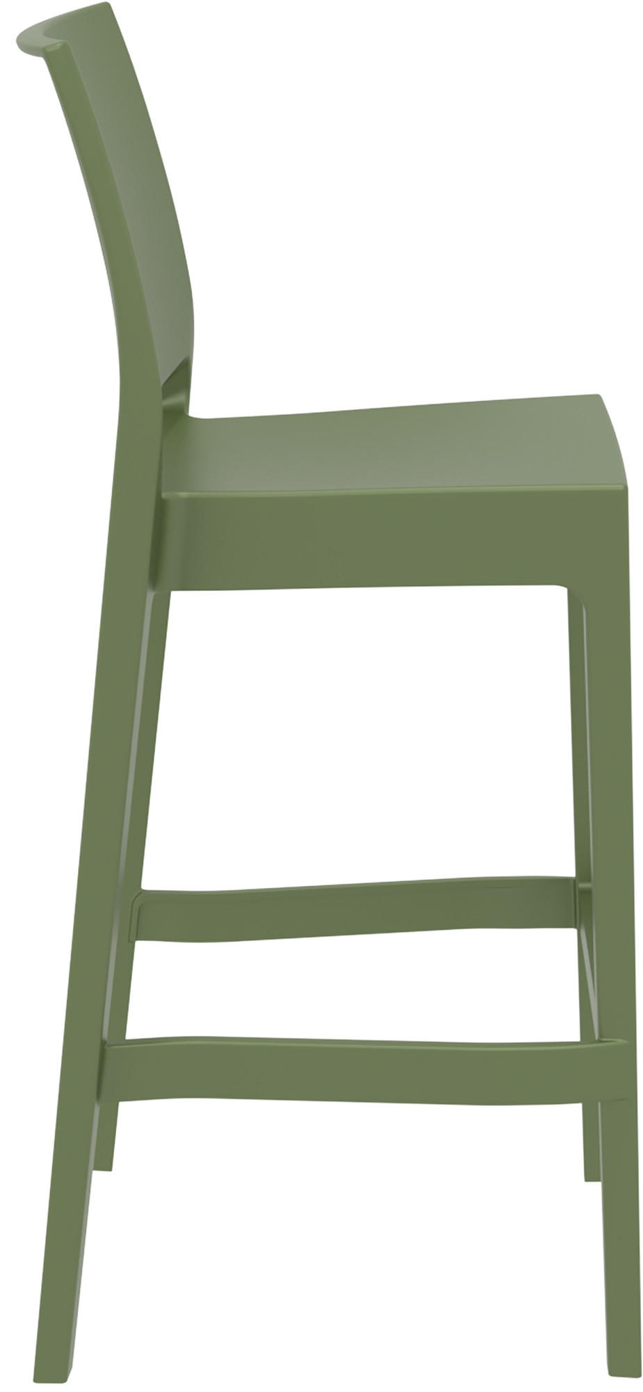 BARHOCKER MIAMI Oliv Kunststoff - Olivgrün, Kunststoff (45/105/51cm) - DELUKE