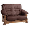 SOFA 2-Sitzer Katlin Bezug Echtleder Eiche rustikal P43 / burgund - Weinrot, Leder (148/95/95cm) - 58aufmkessel