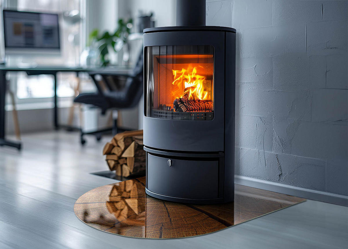 GLASPLATTE für Kamin 80x70 cm - Orange, Glas (80/70/0.4cm) - TULUP