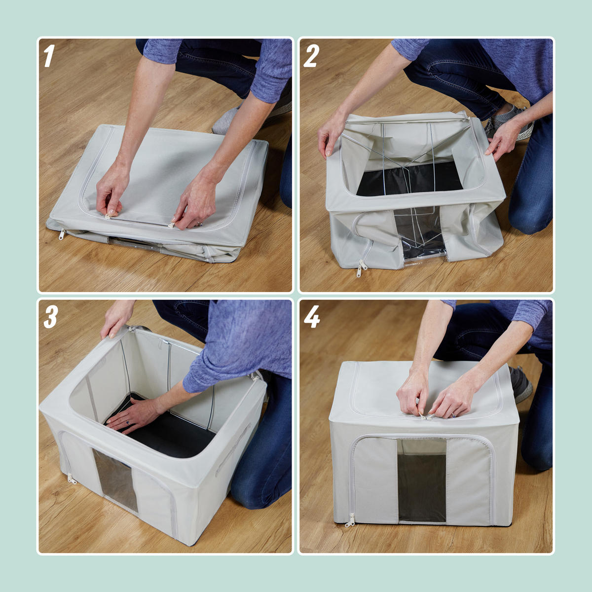 2XÚLOŽNÝ vak - sivá, kov/textil - Relaxdays