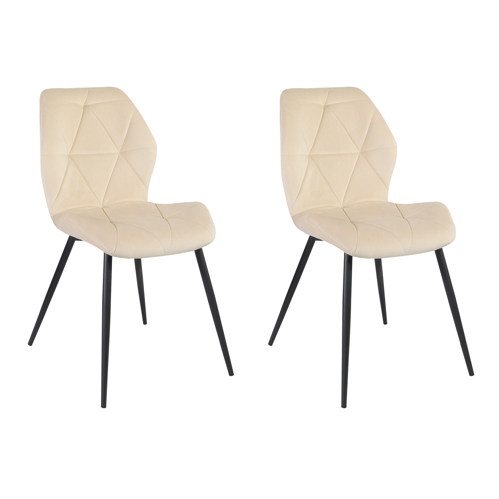 ESSZIMMERSTUHL JAMIE 2er Set Samt Beige - Beige, Textil (47/84/48cm) - SVITA