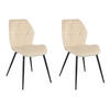 ESSZIMMERSTUHL JAMIE 2er Set Samt Beige - Beige, Textil (47/84/48cm) - SVITA