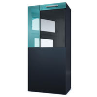VITRINE Movie Absetzungen in Petrol Hochglanz - Petrol, Holzwerkstoff (50.5/111/32.5cm) - Vladon