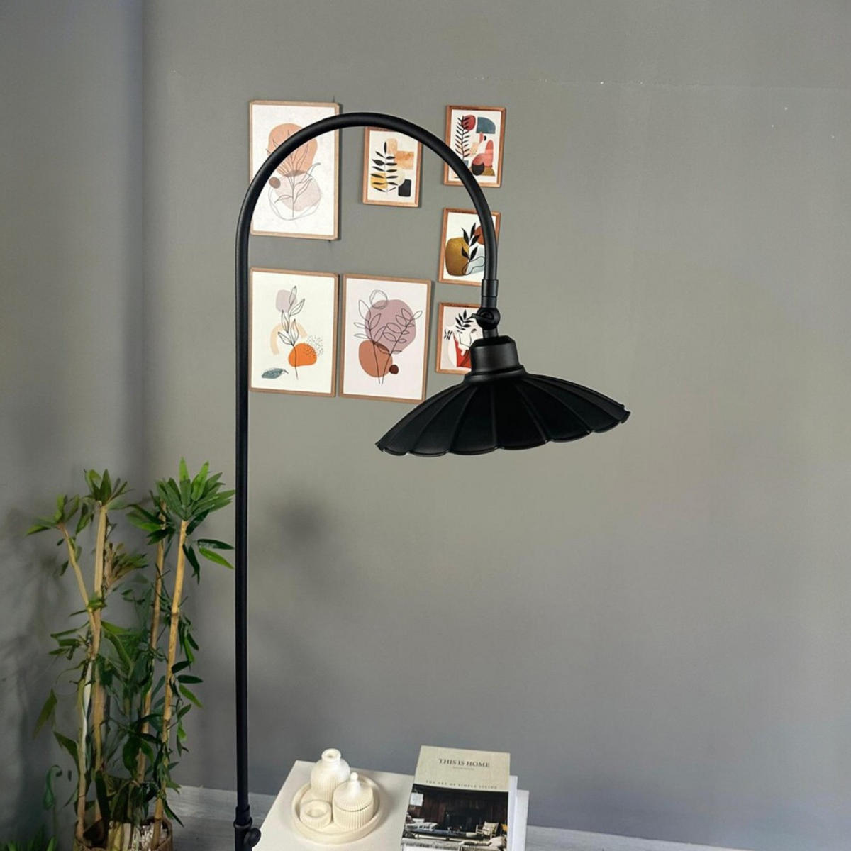 STEHLAMPE Falen 180 Cm - Schwarz, Metall (35/35/180cm) - Bamyum
