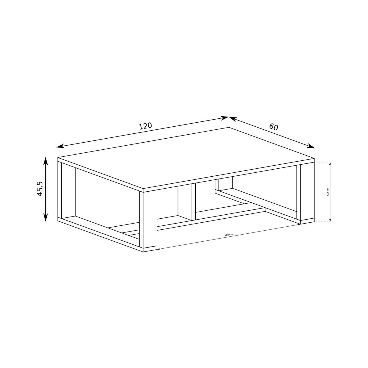 COUCHTISCH Fonti F-8 120 x 60 x 45,5 cm Karamell-Eiche - Eichefarben, Holzwerkstoff (60/120/45.5cm) - Koseto