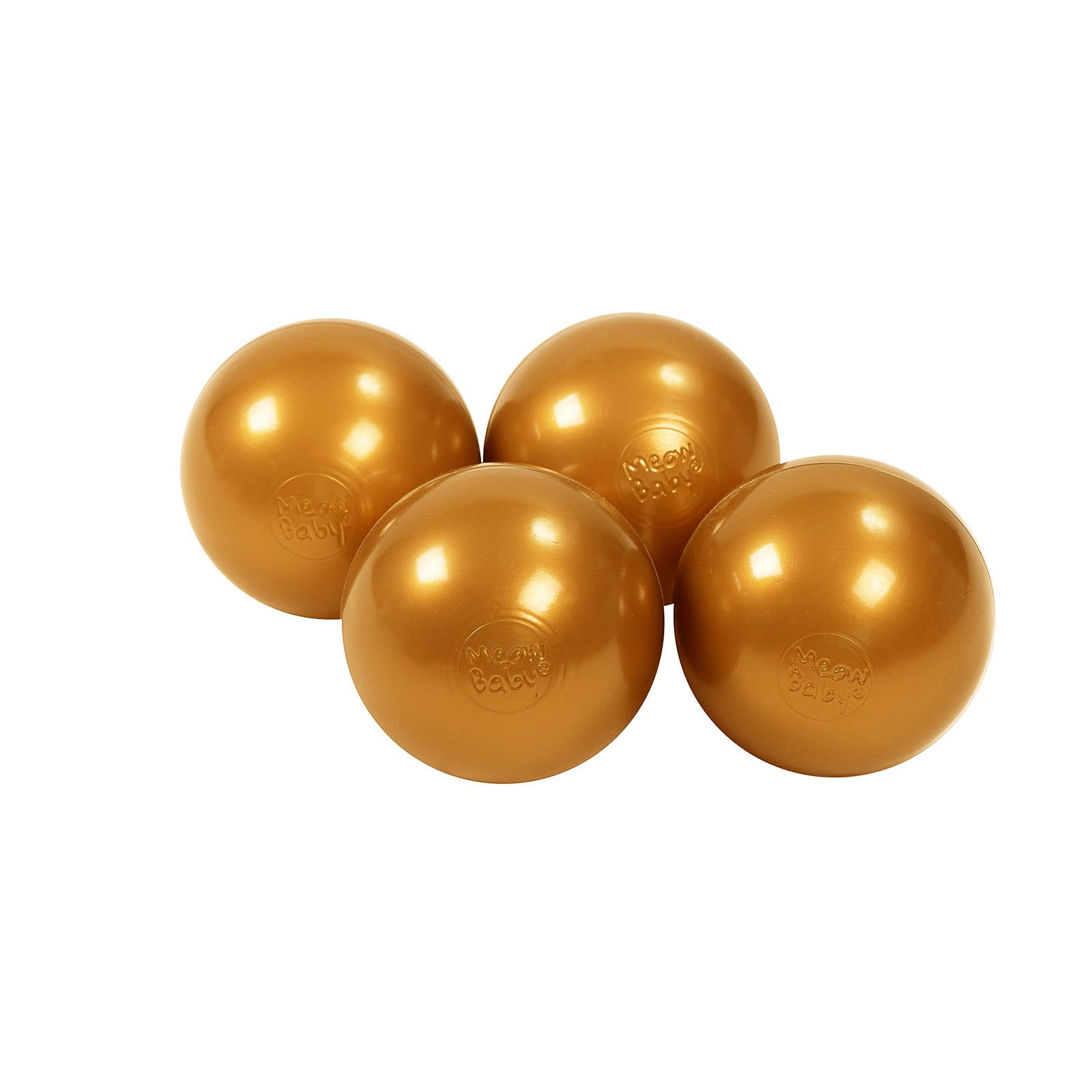 BÄLLE für Bällebad, Kinder Spielbälle, Plastikbälle 50 pcs.: Gold - Goldfarben, Textil (7/7/7cm) - MeowBaby