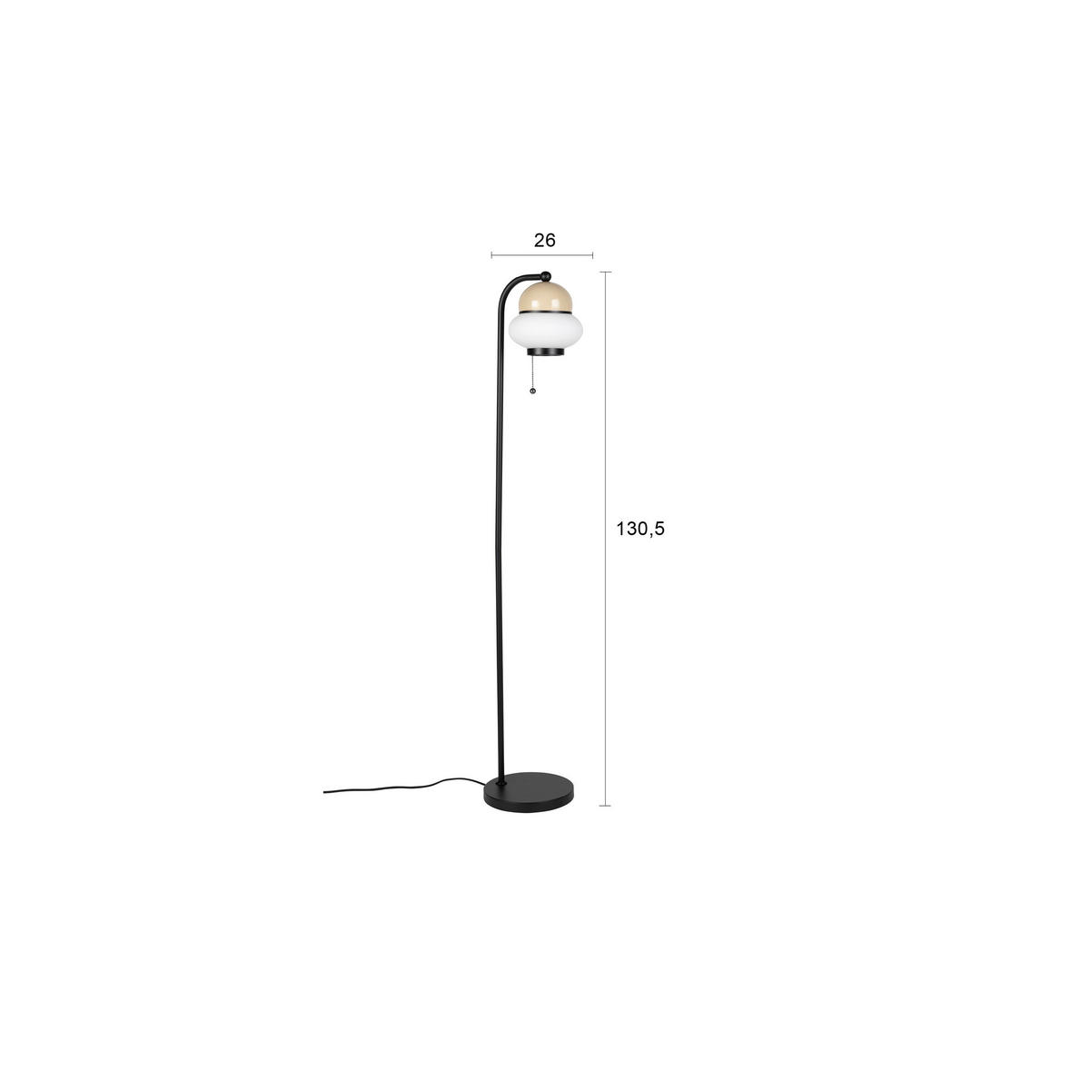 STEHLAMPE Bumble Beige - Beige, Metall (26/26/130.5cm) - Zuiver
