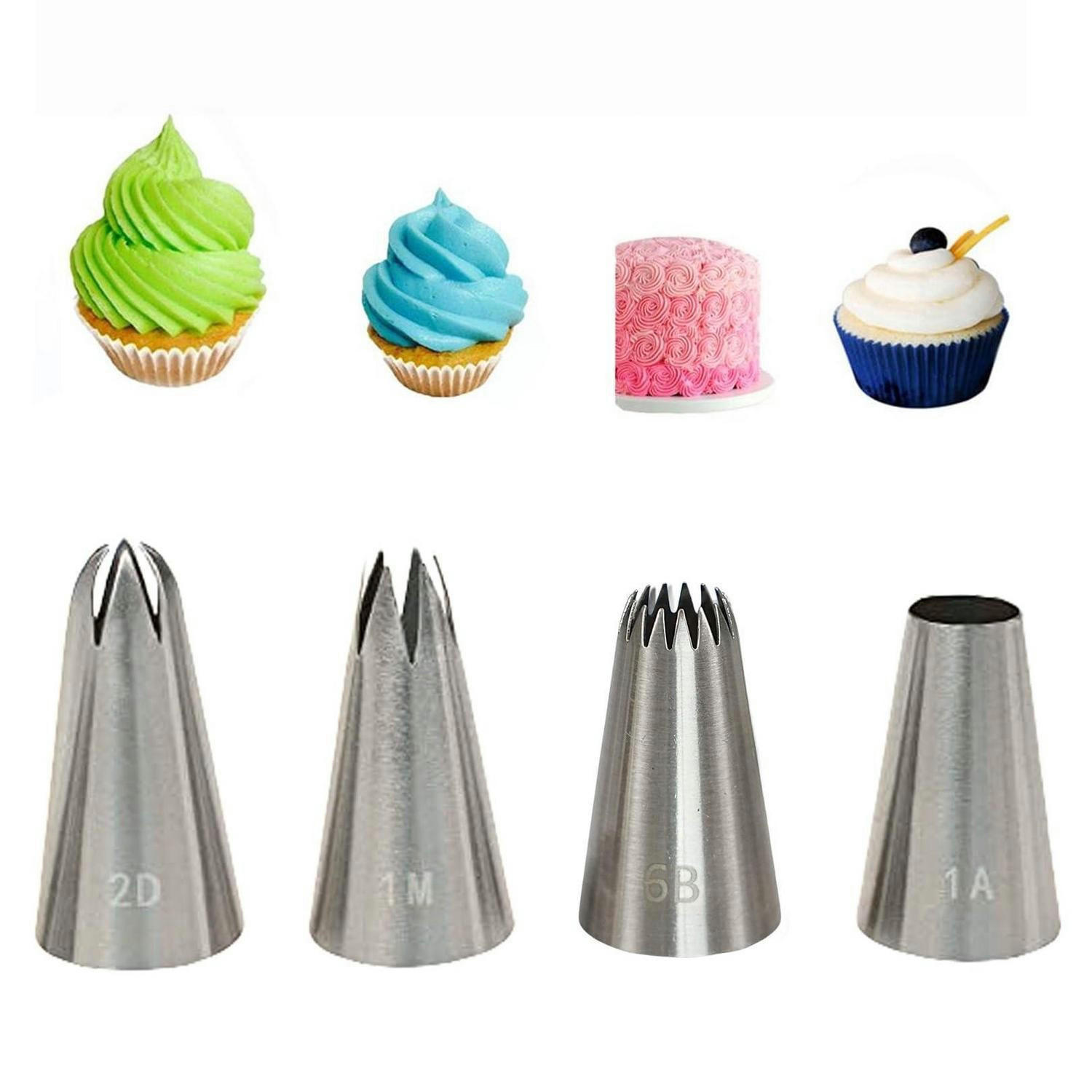 SPRITZTÜLLEN Set 4-teilig Edelstahl - Silberfarben, Metall (3/4.5/3cm)