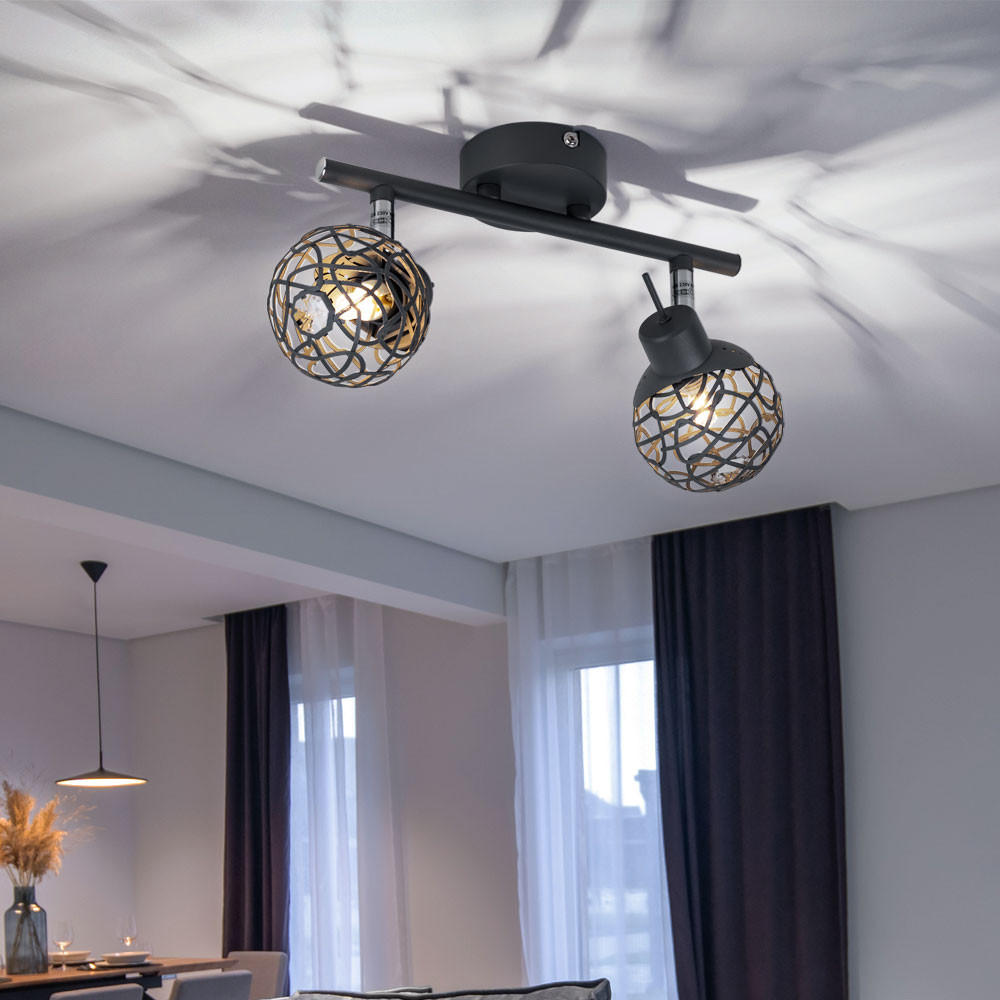 LED DECKENLEUCHTE MOSA Aluminium Anthrazit - Anthrazit, Metall (25/8/14cm) - Globo Lighting