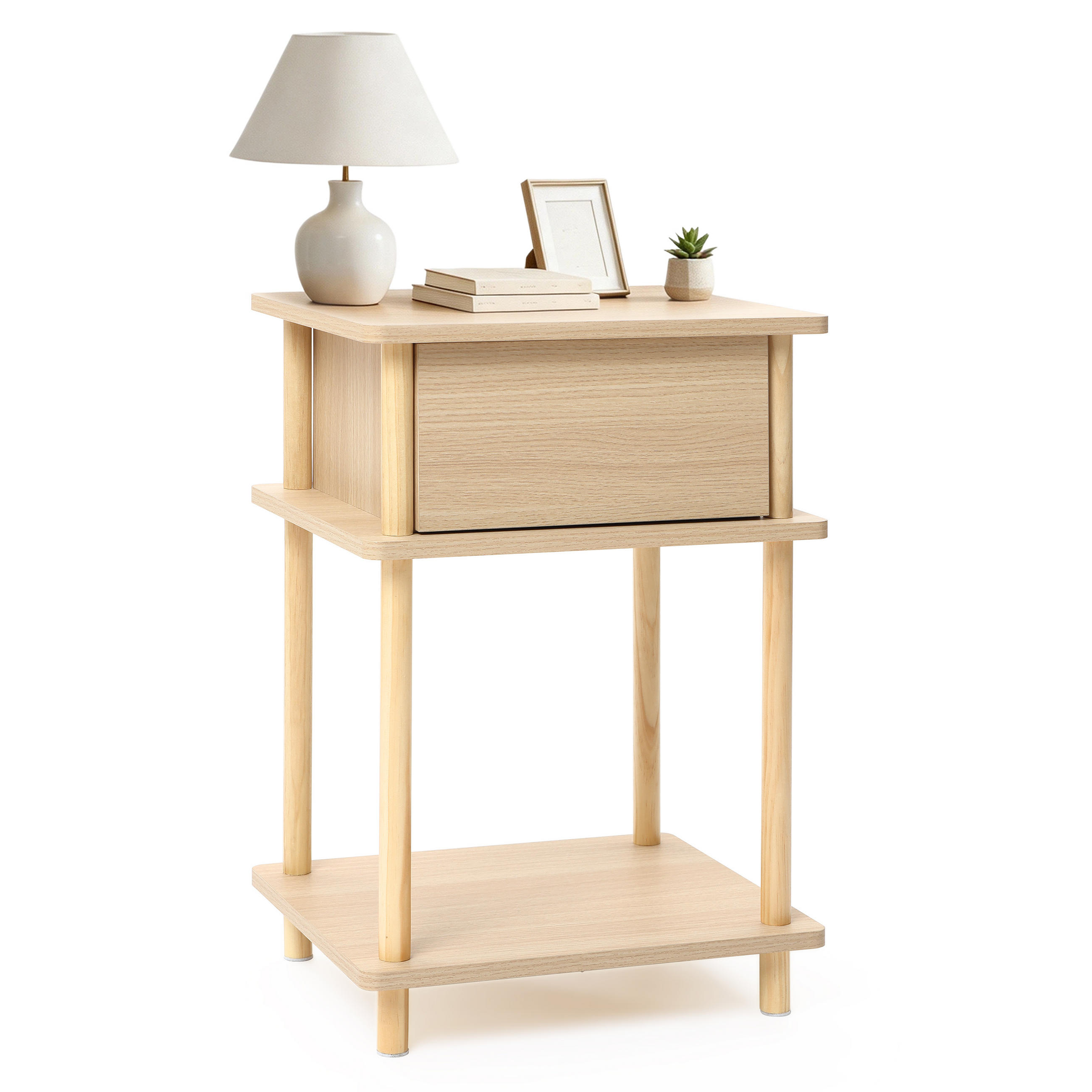 Hometopia Nachttisch Natur 40x60x30 cm