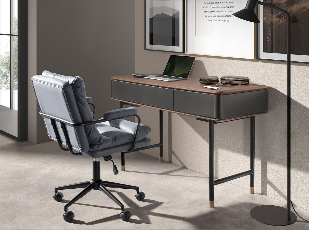 CHEFSESSEL asymmetrisch Grau Schwarz 59/63/90 cm - Grau, Textil/Metall (59/90/63cm) - ANGEL CERDA