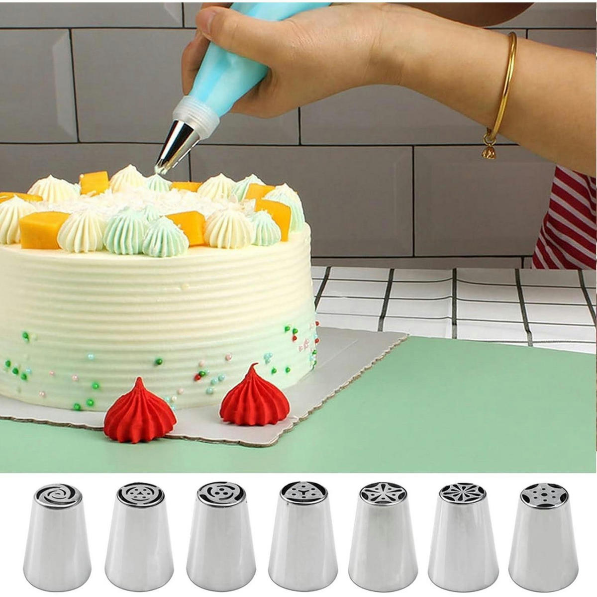 SPRITZTÜLLEN Set 13-teilig mit Spritzbeutel und Adapter - Multicolor, Kunststoff (17.5/4.2/30cm)
