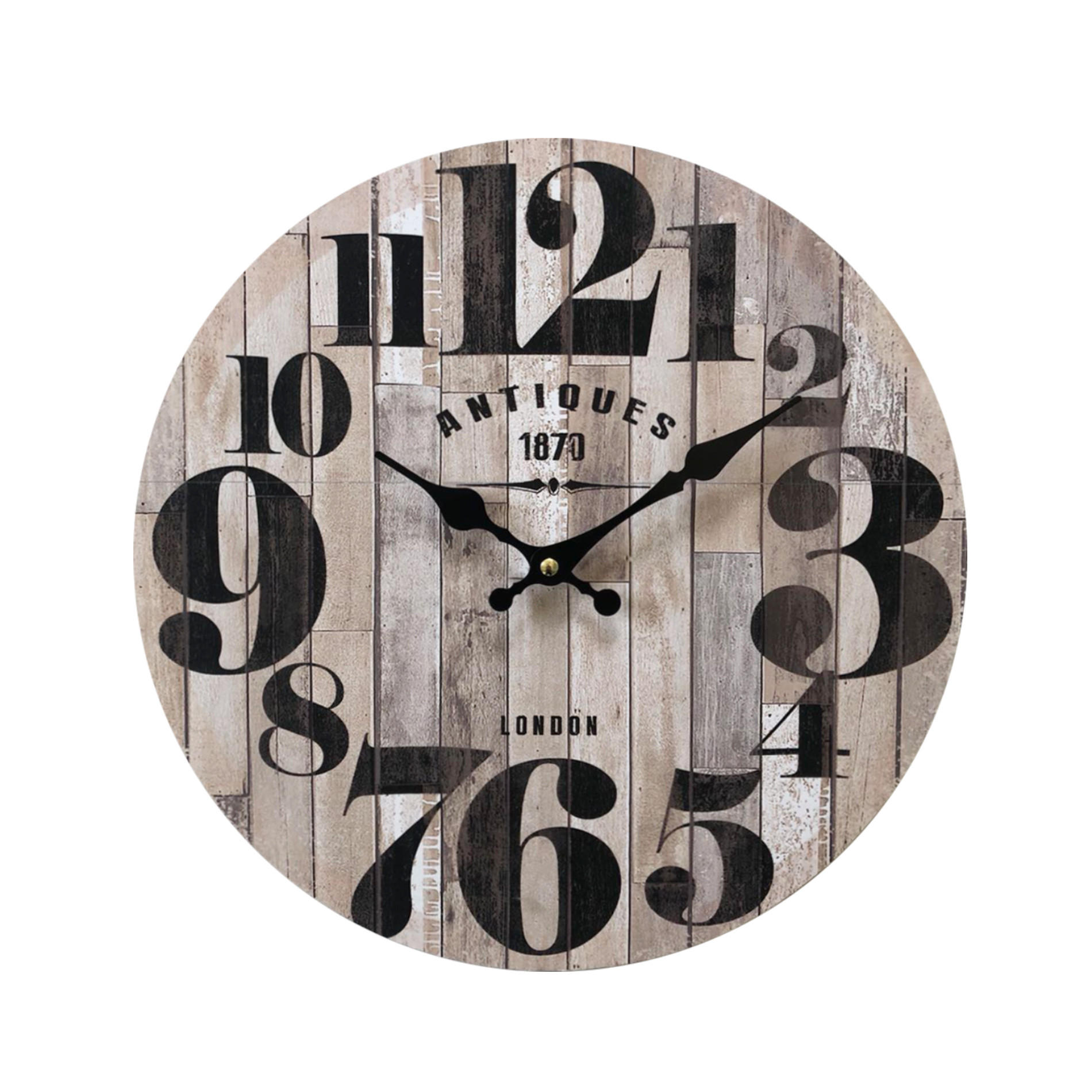 WANDUHR Schwarz 4/34/34 cm - Schwarz, Holzwerkstoff (4/34/34cm) - Mobili Rebecca