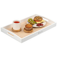 SERVIERTABLETT mit Griffmulden - Weiß, Naturmaterialien (50/5/30cm) - eluno