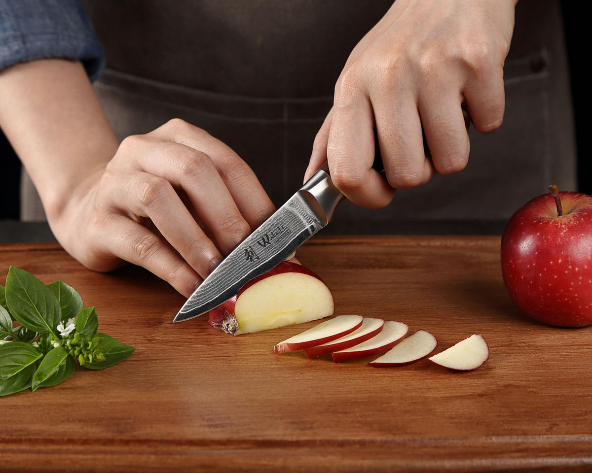 OFFICEMESSER Edib Damast - Braun, Holz/Metall (19cm) - Wakoli