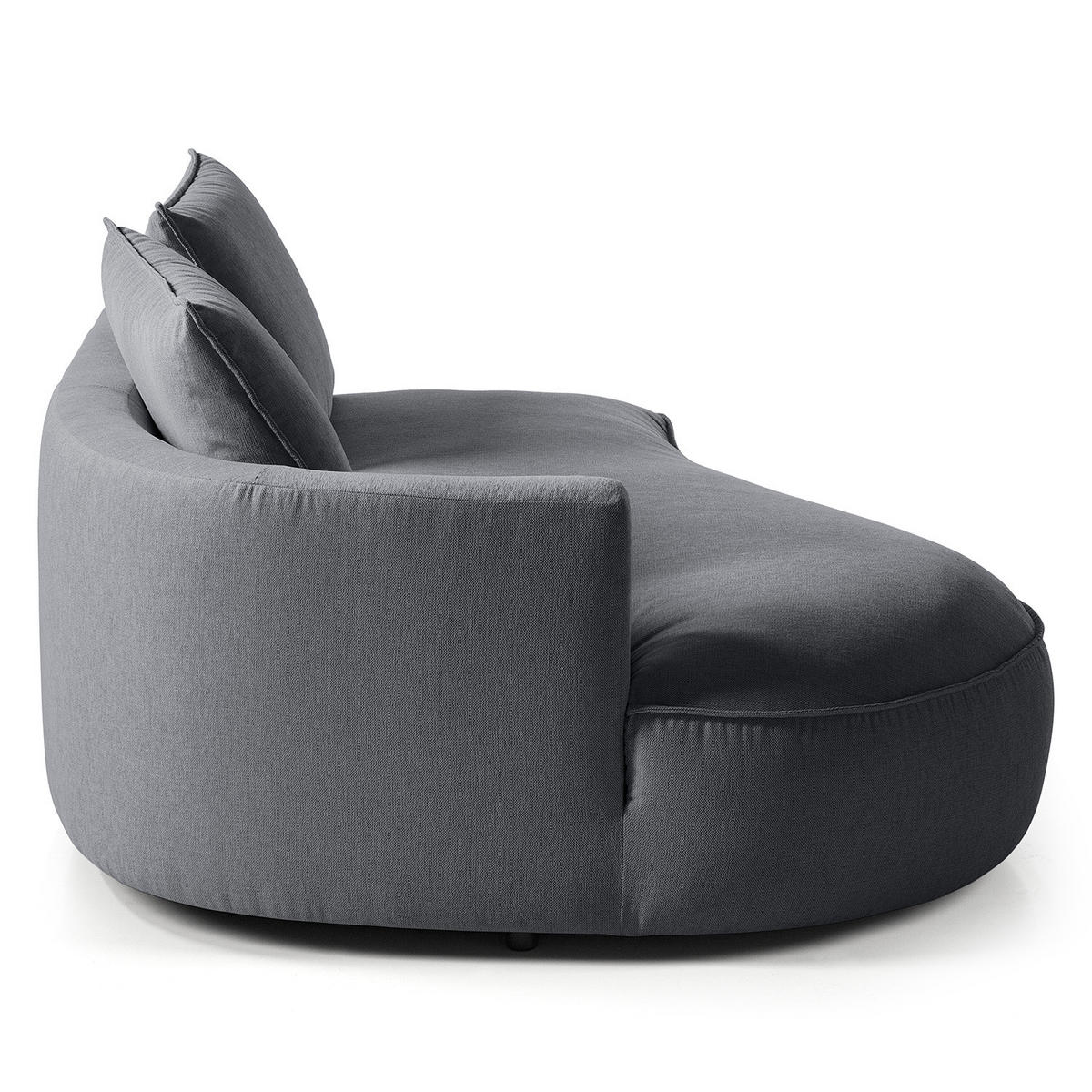 OTTOMANE - modular - Schwarz/Grau, Kunststoff/Textil (196/82/146cm) - home24