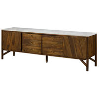 SIDEBOARD Mango 200x45x65 braun geölt / echter Marmor LOS ANGELES #13 - Braun, Holz (200/65/45cm) - Massivmoebel24