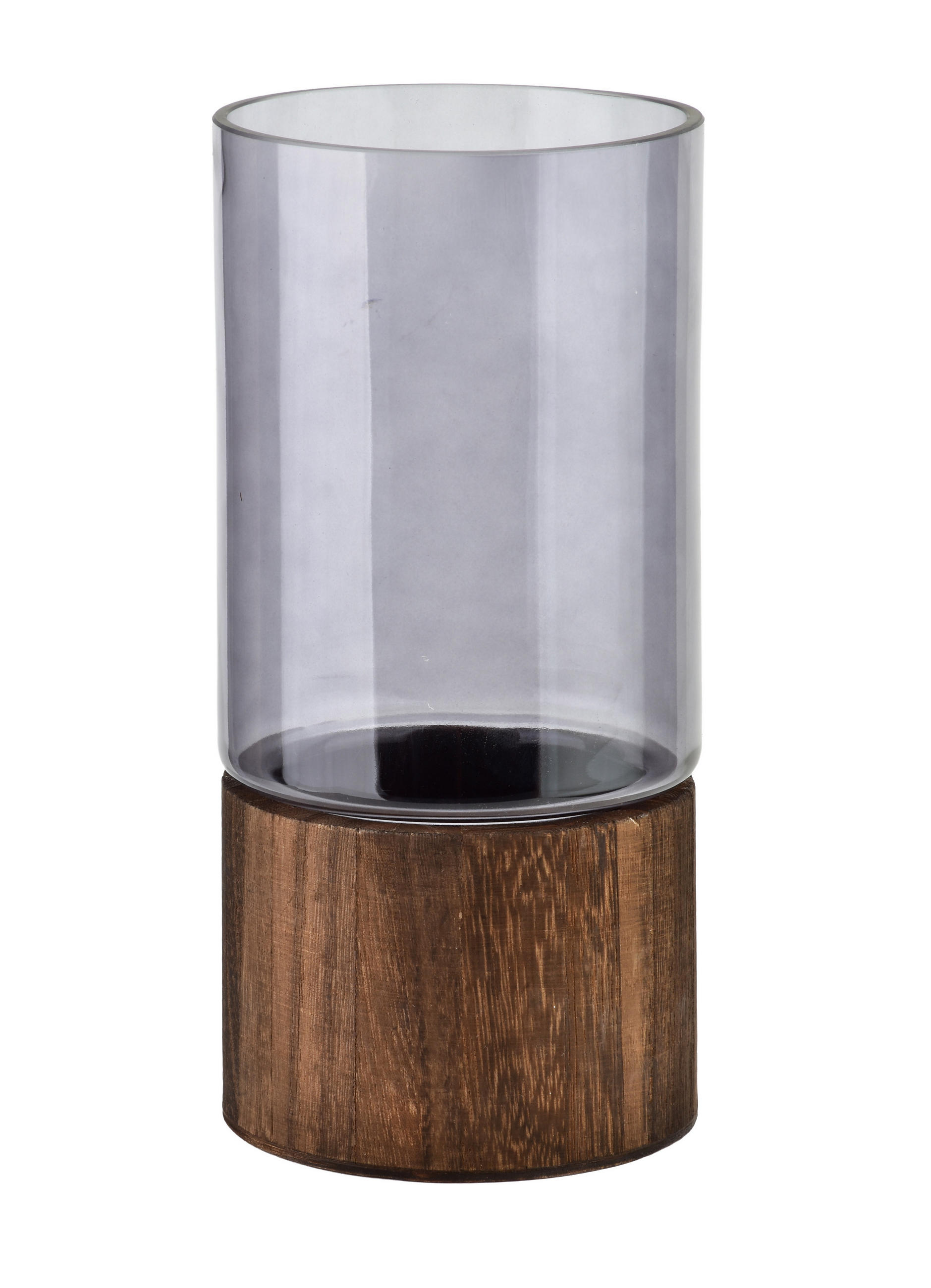 VASE Serenite Grau 12x12xh25 cm Glas - Grau, Glas (25cm) - Mondex